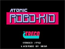 Title screen of Atomic Robo-Kid on the Sega Genesis.