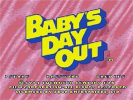 Title screen of Baby's Day Out on the Sega Genesis.