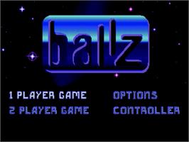Title screen of Ballz 3D on the Sega Genesis.