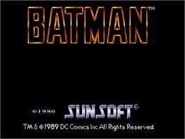 Title screen of Batman: The Video Game on the Sega Genesis.