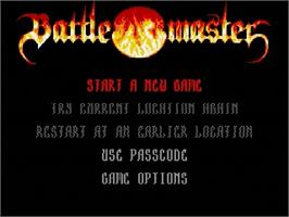 Title screen of Battle Master on the Sega Genesis.