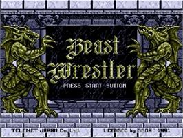 Title screen of Beast Wrestler on the Sega Genesis.