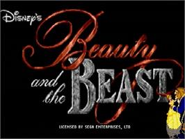 Title screen of Beauty and the Beast: Belle's Quest on the Sega Genesis.
