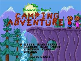 Title screen of Berenstain Bears' Camping Adventure, The on the Sega Genesis.