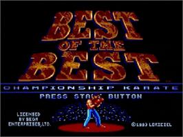 Title screen of Best of the Best Championship Karate on the Sega Genesis.