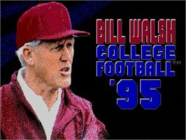Title screen of Bill Walsh College Football 95 on the Sega Genesis.