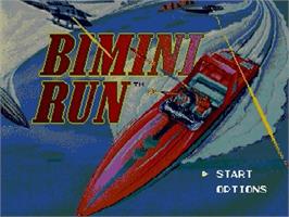 Title screen of Bimini Run on the Sega Genesis.