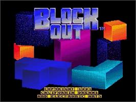Title screen of Blockout on the Sega Genesis.