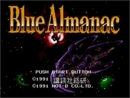 Title screen of Blue Almanac on the Sega Genesis.