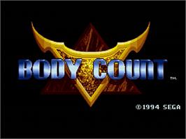 Title screen of Body Count on the Sega Genesis.