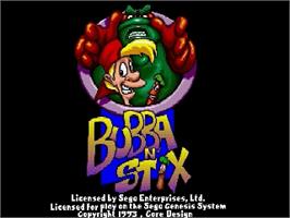 Title screen of Bubba 'n' Stix on the Sega Genesis.