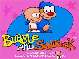Title screen of Bubble and Squeak on the Sega Genesis.