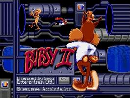 Title screen of Bubsy 2 on the Sega Genesis.