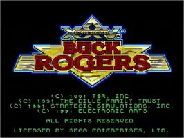 Title screen of Buck Rogers: Countdown to Doomsday on the Sega Genesis.