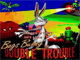 Title screen of Bugs Bunny in Double Trouble on the Sega Genesis.