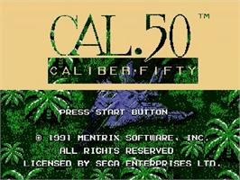 Title screen of Caliber 50 on the Sega Genesis.