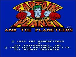 Title screen of Captain Planet and the Planeteers on the Sega Genesis.