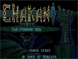 Title screen of Chakan on the Sega Genesis.
