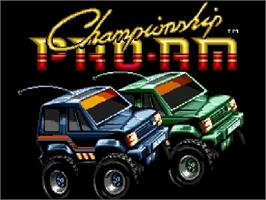 Title screen of Championship Pro-Am on the Sega Genesis.