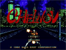 Title screen of Chelnov on the Sega Genesis.