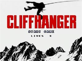 Title screen of Cliffhanger on the Sega Genesis.