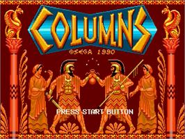 Title screen of Columns on the Sega Genesis.