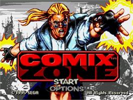 Title screen of Comix Zone on the Sega Genesis.