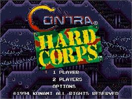 Title screen of Contra Hard Corps on the Sega Genesis.