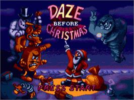 Title screen of Daze Before Christmas on the Sega Genesis.