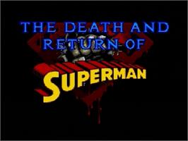 Title screen of Death and Return of Superman, The on the Sega Genesis.