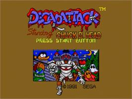 Title screen of Decapattack on the Sega Genesis.