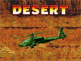 Title screen of Desert Strike: Return to the Gulf on the Sega Genesis.
