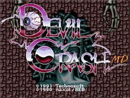 Title screen of Devil's Crush on the Sega Genesis.