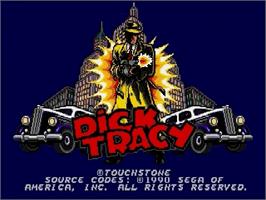 Title screen of Dick Tracy on the Sega Genesis.