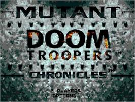 Title screen of Doom Troopers: Mutant Chronicles on the Sega Genesis.