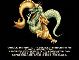 Title screen of Double Dragon on the Sega Genesis.