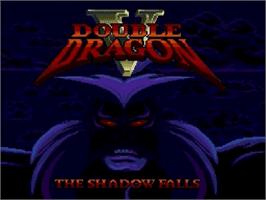 Title screen of Double Dragon V: The Shadow Falls on the Sega Genesis.