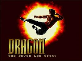 Title screen of Dragon: The Bruce Lee Story on the Sega Genesis.