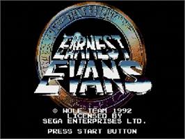 Title screen of Earnest Evans on the Sega Genesis.