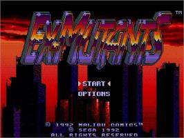Title screen of Ex-Mutants on the Sega Genesis.