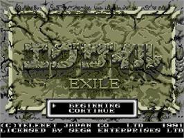 Title screen of Exile on the Sega Genesis.