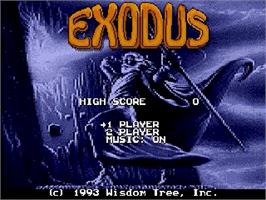 Title screen of Exodus: Journey to the Promised Land on the Sega Genesis.