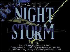 Title screen of F-117 Night Storm on the Sega Genesis.