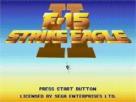 Title screen of F-15 Strike Eagle II on the Sega Genesis.