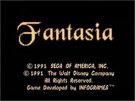 Title screen of Fantasia on the Sega Genesis.