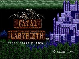 Title screen of Fatal Labyrinth on the Sega Genesis.