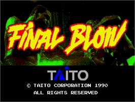 Title screen of Final Zone on the Sega Genesis.