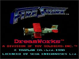 Title screen of Fire Shark on the Sega Genesis.
