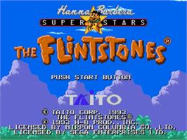 Title screen of Flintstones, The on the Sega Genesis.