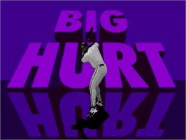 Title screen of Frank Thomas Big Hurt Baseball on the Sega Genesis.